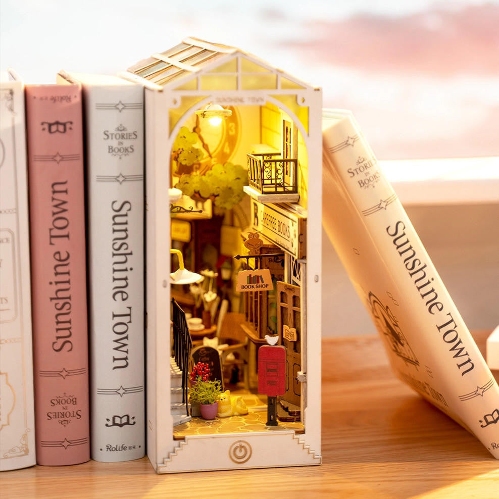 Hands Craft DIY Miniature House Book Nook Kit: Sunshine Town